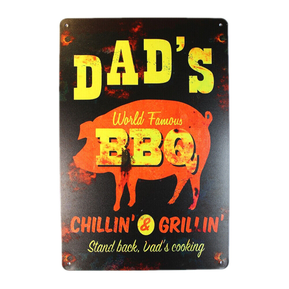 Tin Sign  Dad`s BBQ  Sprint Drink Bar Whisky Rustic Look
