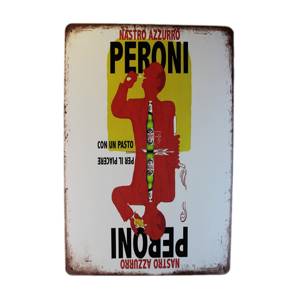 Tin Sign Peroni Beer Sprint Drink Bar Whisky Rustic Look