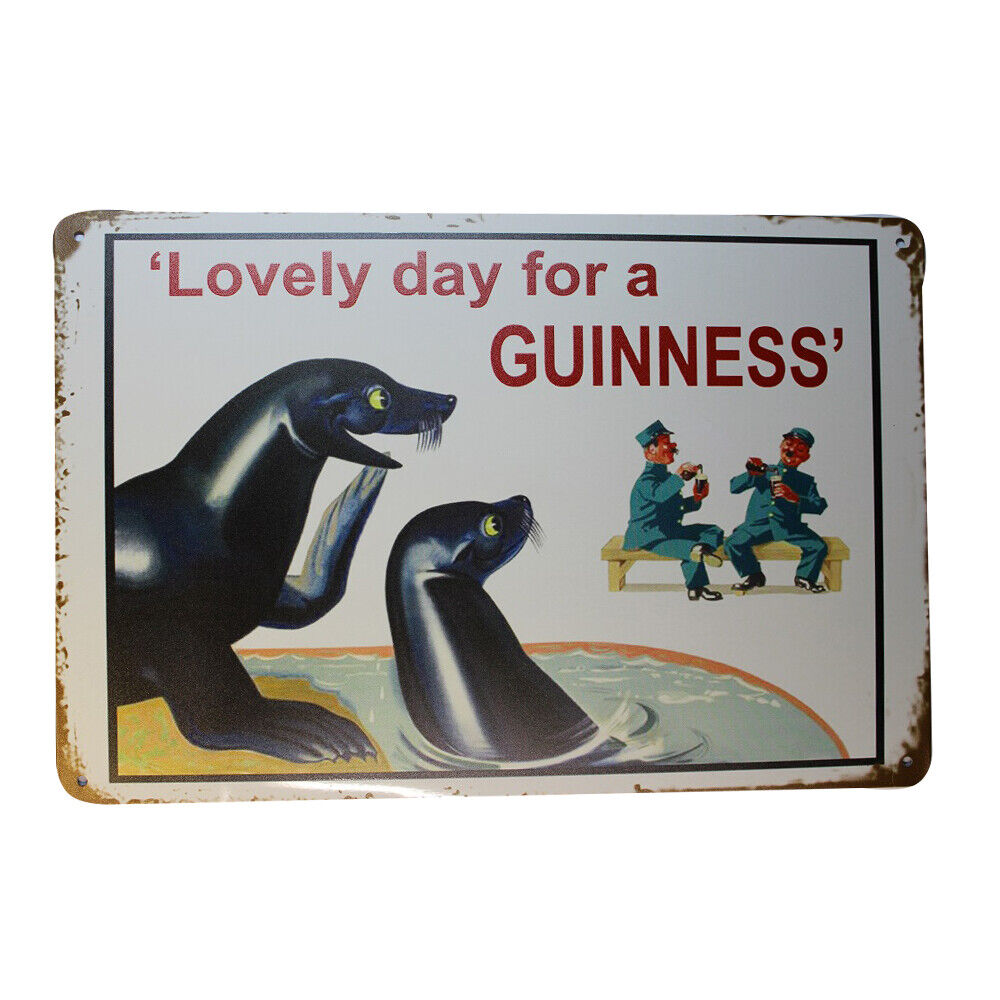 Tin Sign Lovely Day For A Guinness Sprint Drink Bar Whisky Rustic