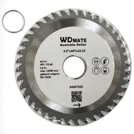 115mm 40t Tct Wood Cutting Disc Circular Saw Blade Atb 1.2mm 4.5″ 22.23/20mm