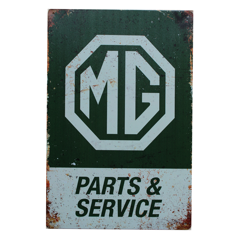 2xmetal Tin Sign Mg Parts Garage Rustic Look Vintage200x300mm Man Cave
