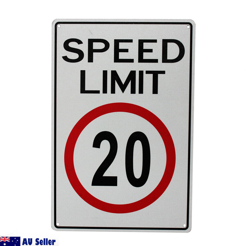 Speed Limited 20km Shared Zone Children Traffic Sign 200x300mm Metal Quality