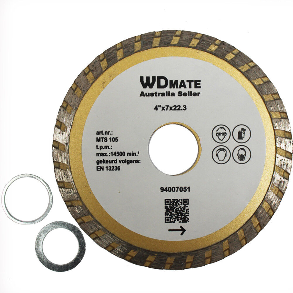 105mm Diamond Cutting Disc Dry Wet 4.0″ Turbo 22.3 Saw Blade Wheel Tile Granite