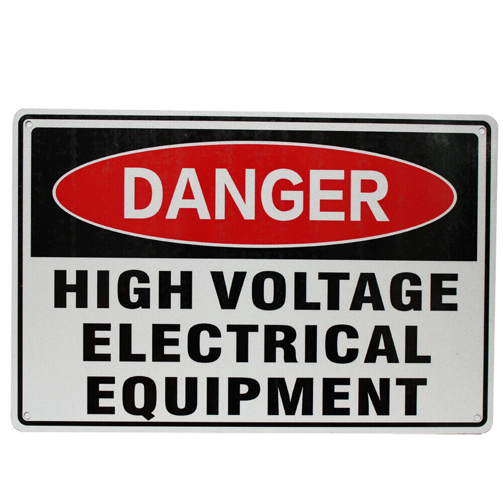 Warning Danger High Voltage Sign Electrical Equipment 200x 300mm Metal Al Safe