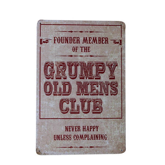 3x Metal Tin Sign Founder Member Of The Grumpy Old Mens Club 200x300mm Vintage