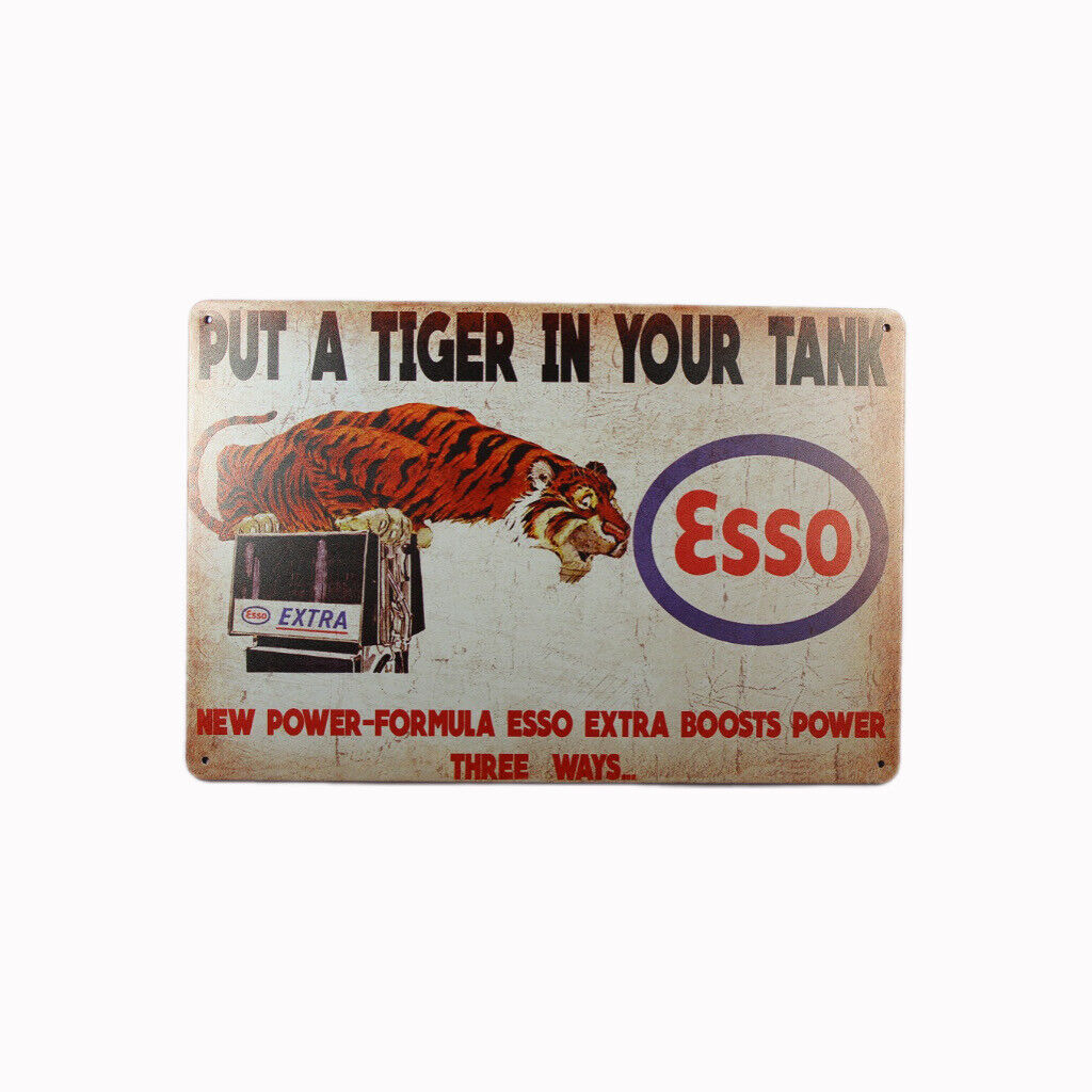 Tin Sign  Tiger In Your Tank  Sprint Drink Bar Whisky Rustic Look