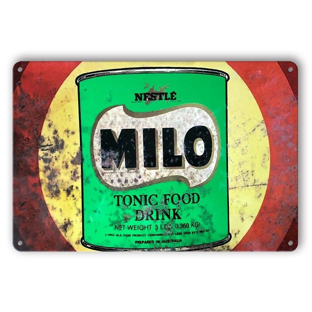 Tin Sign Milo Tonic Food Drink Nestle Rustic Look Decorative Wall Art