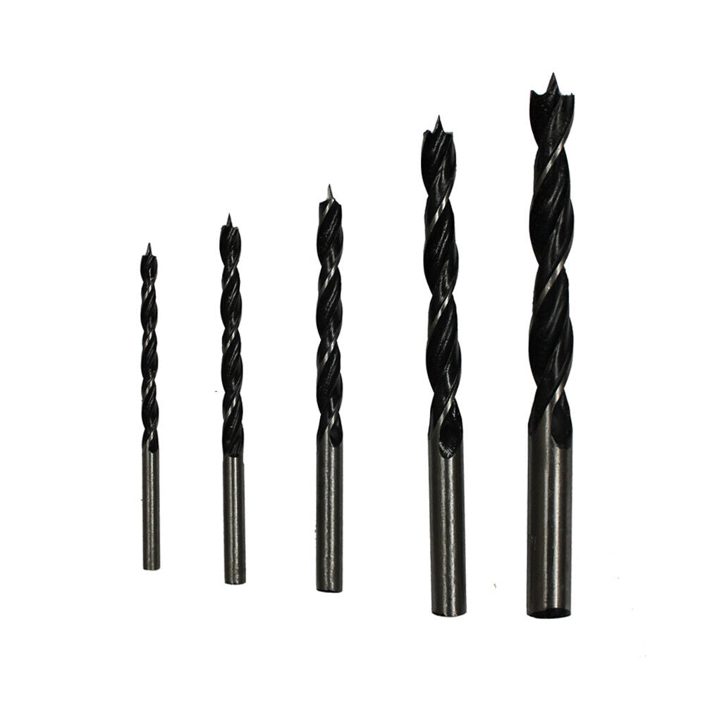 5pcs Wood Working Black Drill Set 3-10mm Twist Metric Quality