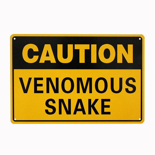 Warning Notice Caution Venomous Snake 200x300mm Metal Safety Farm Camping Sign