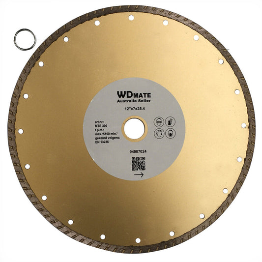 300mm Diamond Dry Wet Turbo Saw Disc Cutting Blade 7*3mm Wheel 12″ 25.4/22.23mm
