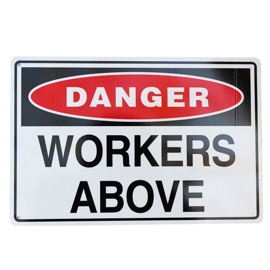 Warning Workers Above Sign 200*300mm Metal Reflective Waterproof Safety Sign
