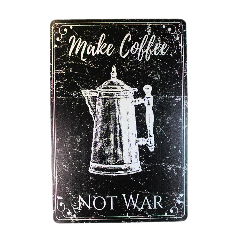 Tin Sign  Make Coffee  Sprint Drink Bar Whisky Rustic Look