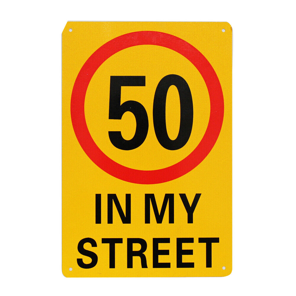 Warning Notice 50km In My Way Area Place 200x300mm Metal Traffic Safety Sign