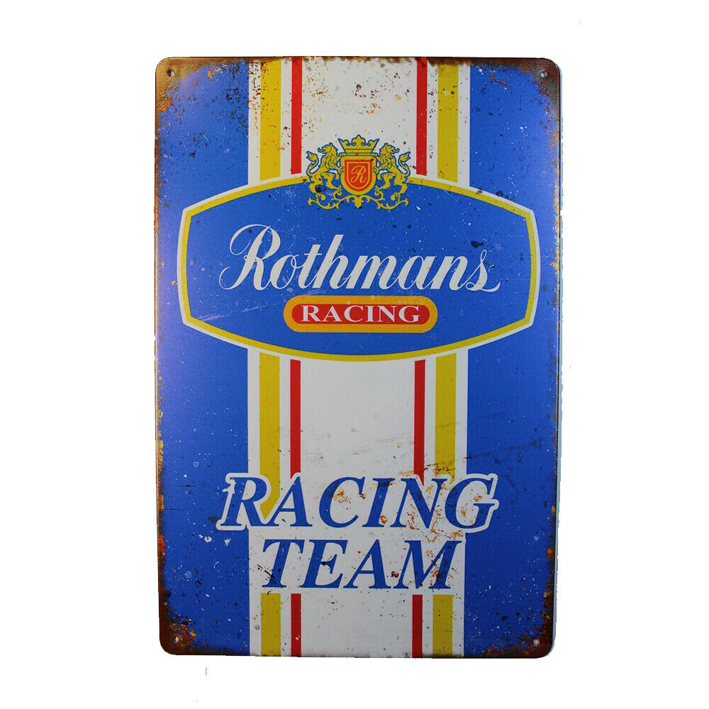 Tin Sign Rothmans Pacing Team Sprint Drink Bar Whisky Rustic Look