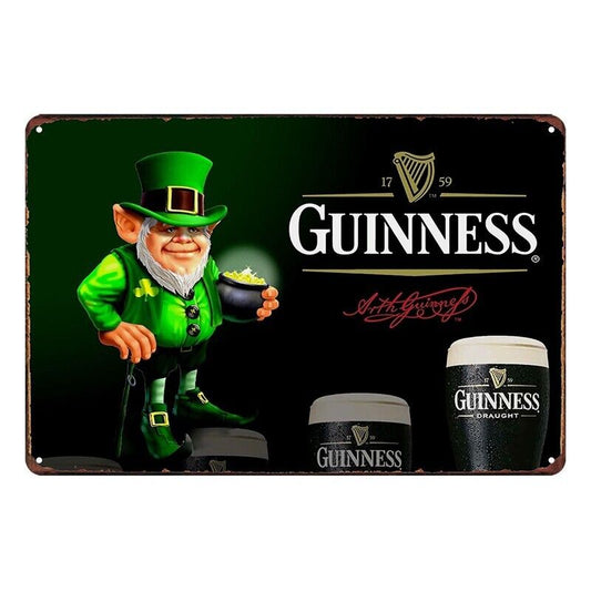Tin Metal Sign Guinness Beer Draught Drink 20x30cm Rustic Vintage