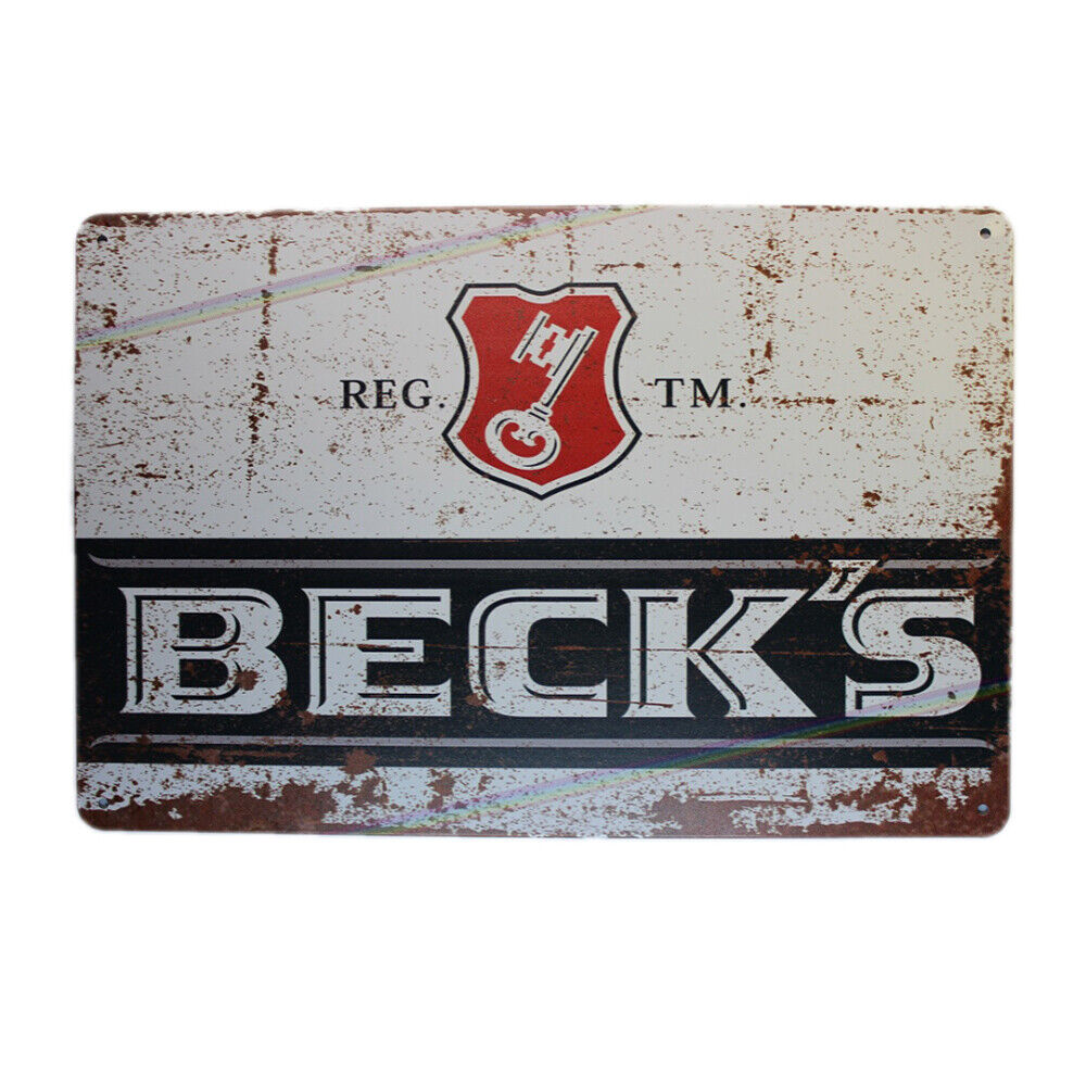 Tin Sign Regtm Beck`s Sprint Drink Bar Whisky Rustic Look