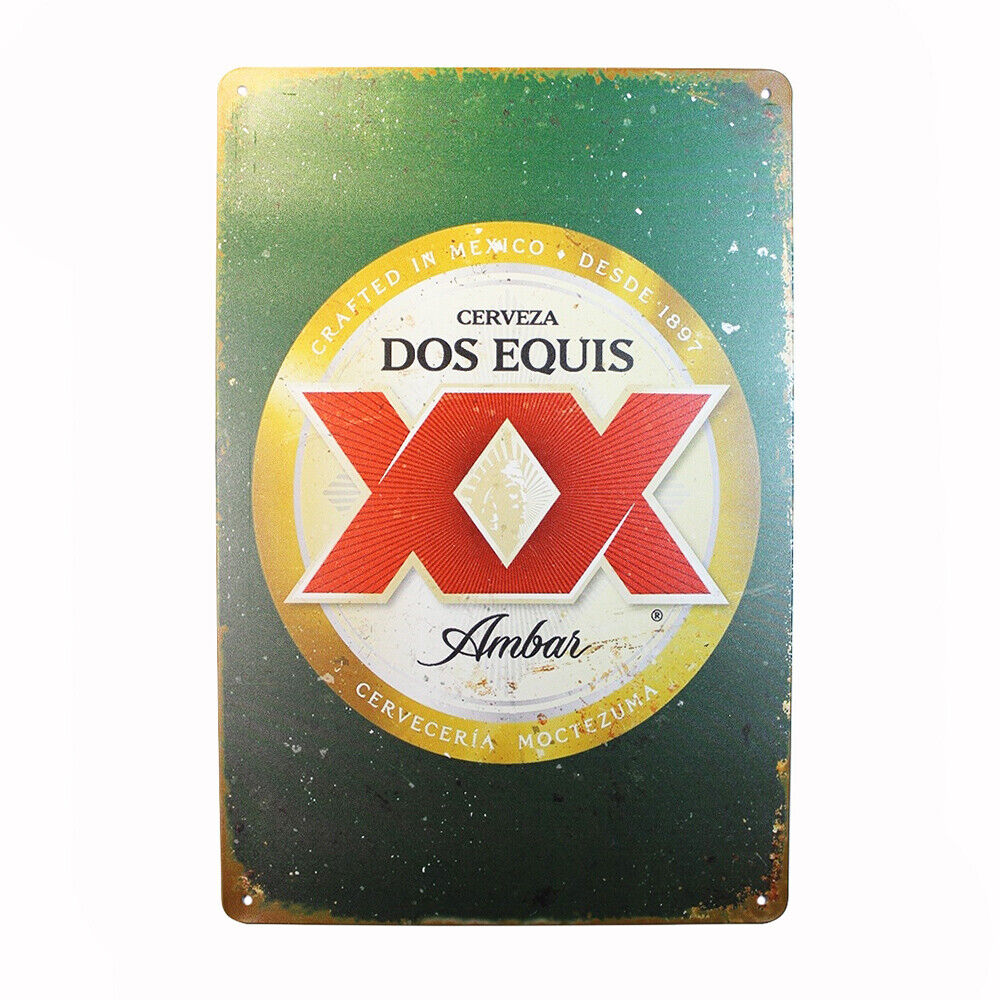Tin Sign Dos Equis Xx  Sprint Drink Bar Whisky Rustic Look