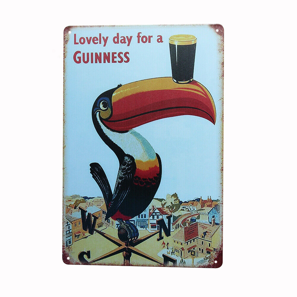 1x Metal Tin Sign Lovely Day For A Guinness Beer Ad 200x300mm Cute Cheap Home De