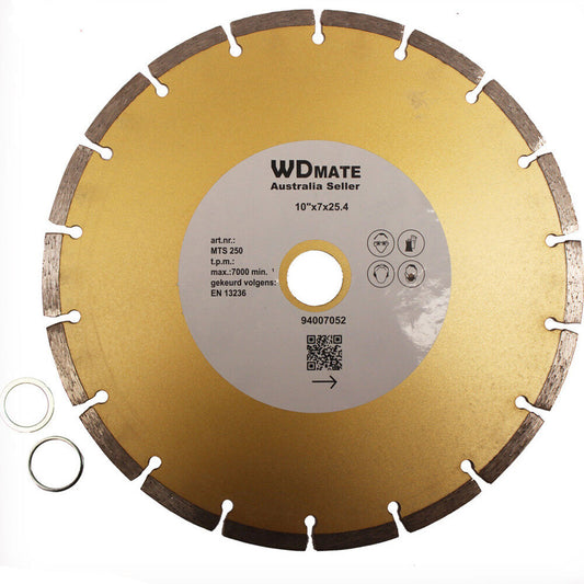 254mm Dry Diamond Cutting Saw Segmented Disc Blade 7*3mm Wheel 10″ 25.4/22.3mm