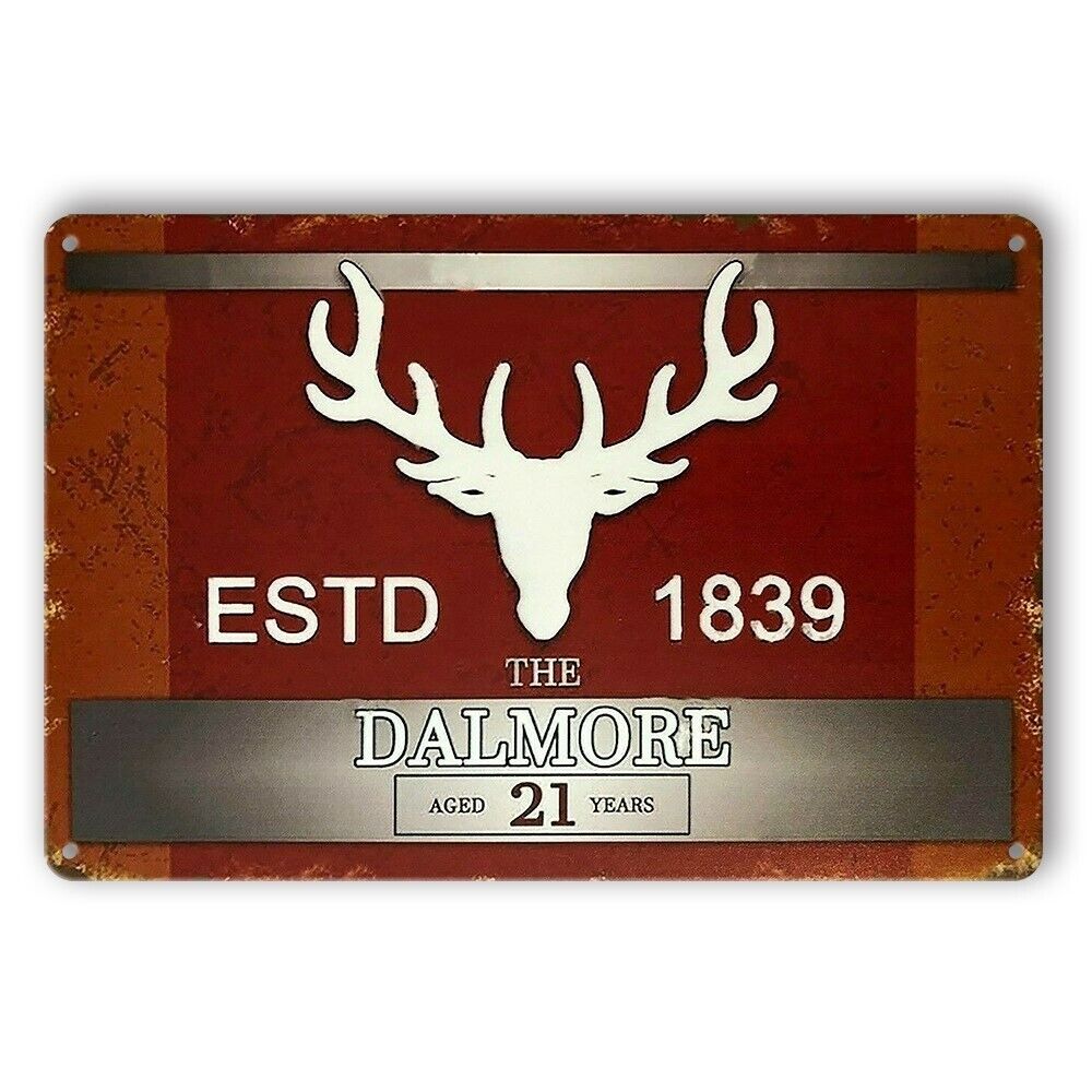 Tin Sign Dalmore Est. 1839 Aged 21 Years Rustic Look Decorative Wall Art