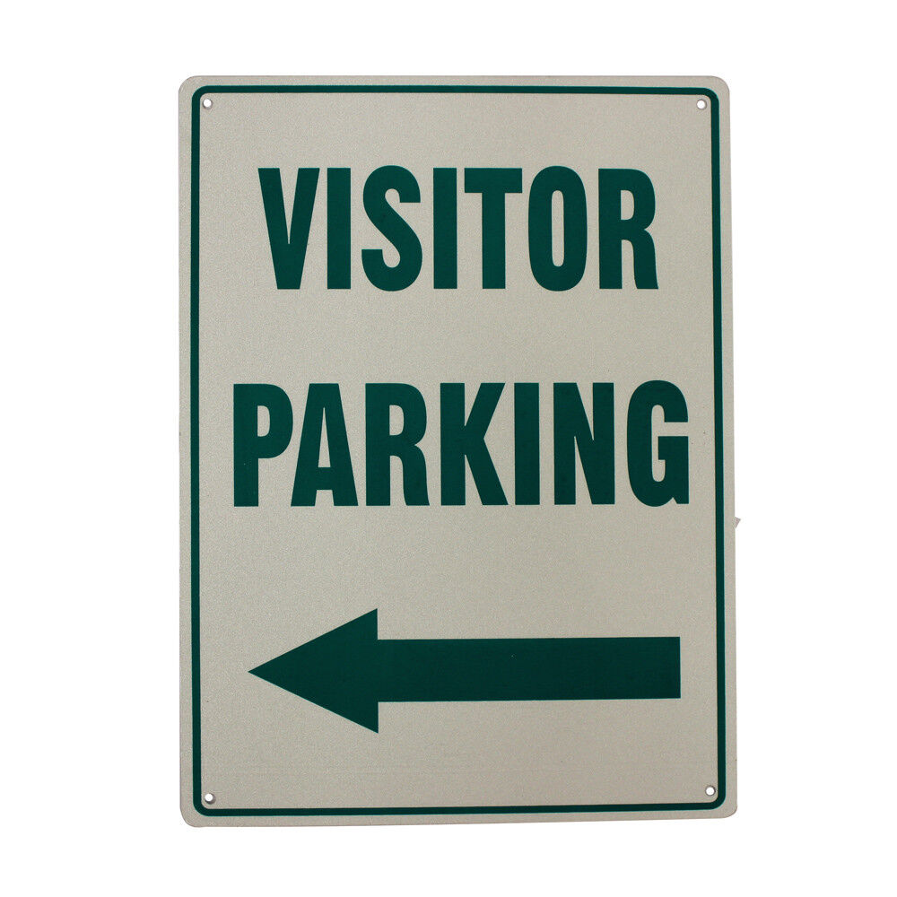Warning Notice Visitor Parking Sign Left  Arrow metal Sign 200x300mm Office Pro