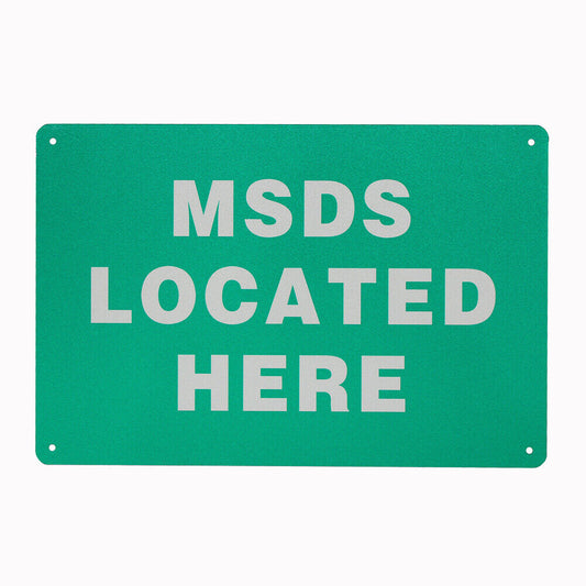 Warning Notice Sign MSDS Located Here 200x300mm Metal Workshop Safety Caution