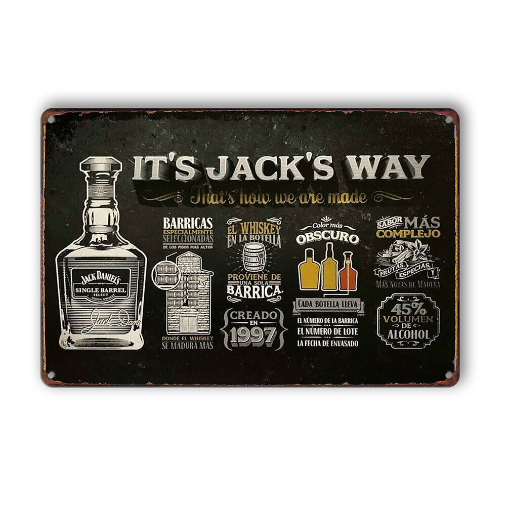 It`s Jack`s Way Sprint Drink Tin Sign Bar Whisky Rustic Metal