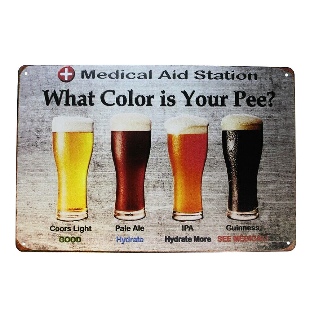 Tin Sign Medical Aid Station Beer Sprint Drink Bar Whisky Rustic Look