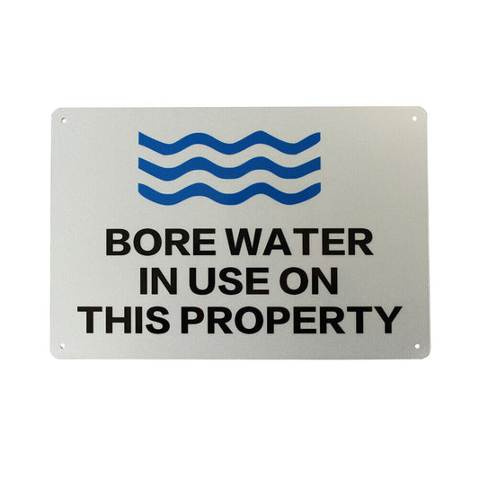 Warning Sign Bore Water In Use On This Property Home Farmer 300x200 Metal Sign