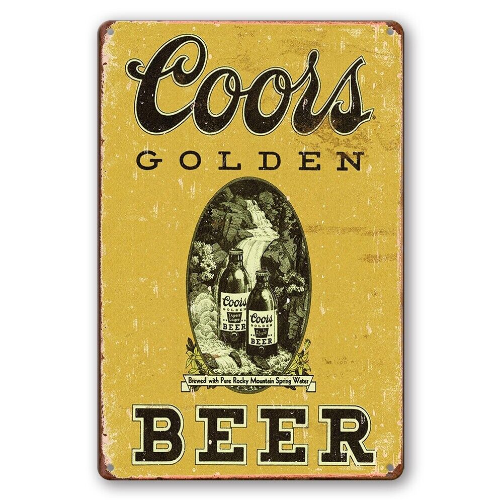 Tin Sign Coors Golden Beer Banquet Man Cave Drink Rustic Look Decorative