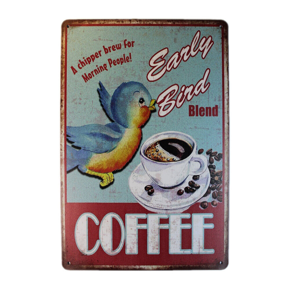 Tin Sign Coffee Blend Sprint Drink Bar Whisky Rustic Look