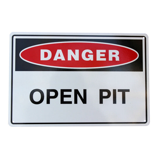 Warning Danger Open Pit Sign 200*300mm Metal Al Reflective Safety Sign
