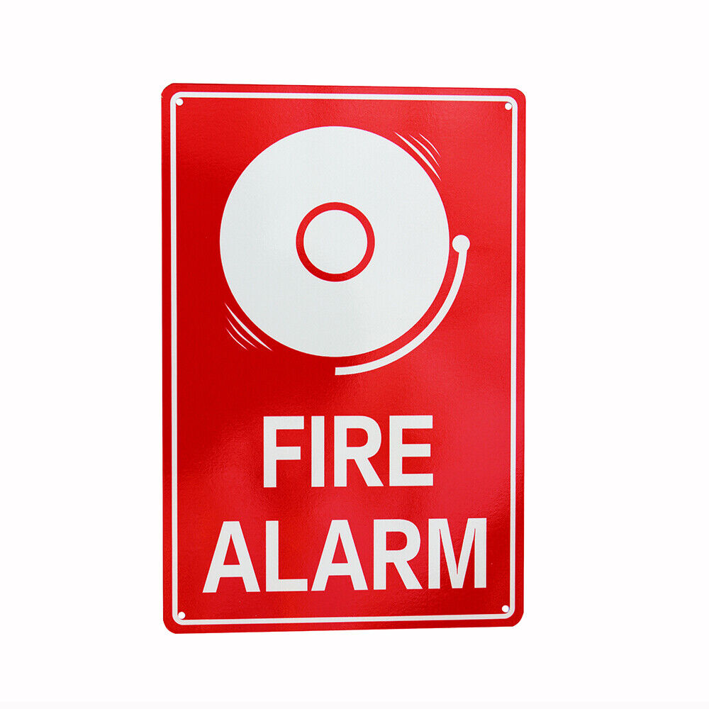 Warning Fire Alarm Sign Caution 200*300mm Metal Reflective Waterproof