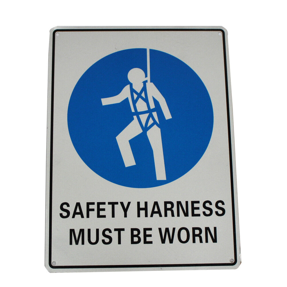 Warning Notice Safety Harness Must Be Worn Sign 200x300mm Metal Al Outdoor