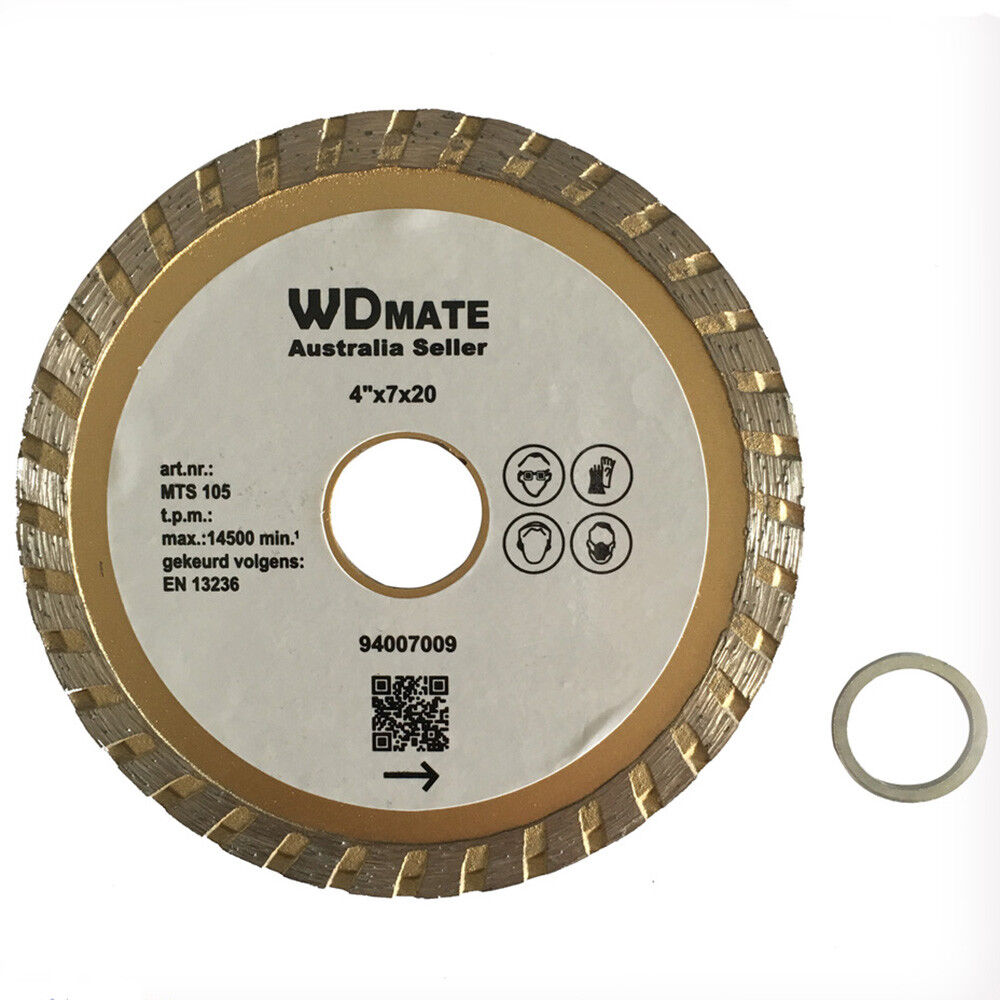 105mm Dry Wet Diamond Cutting Disc Wheel 4″ Saw Blade 20/16mm Turbo Hd 94007009
