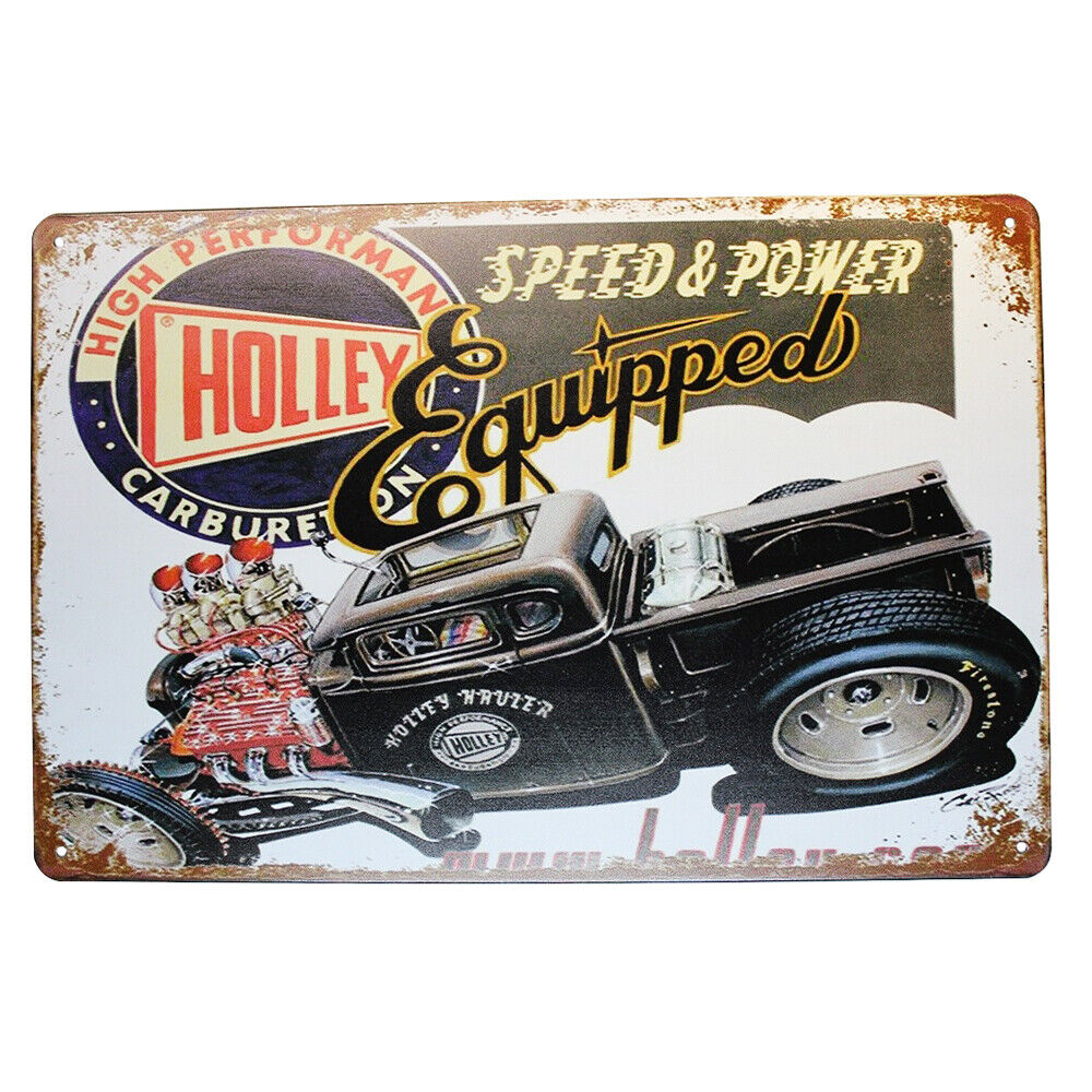 Tin Sign Holley Speed Power  Sprint Drink Bar Whisky Rustic Look