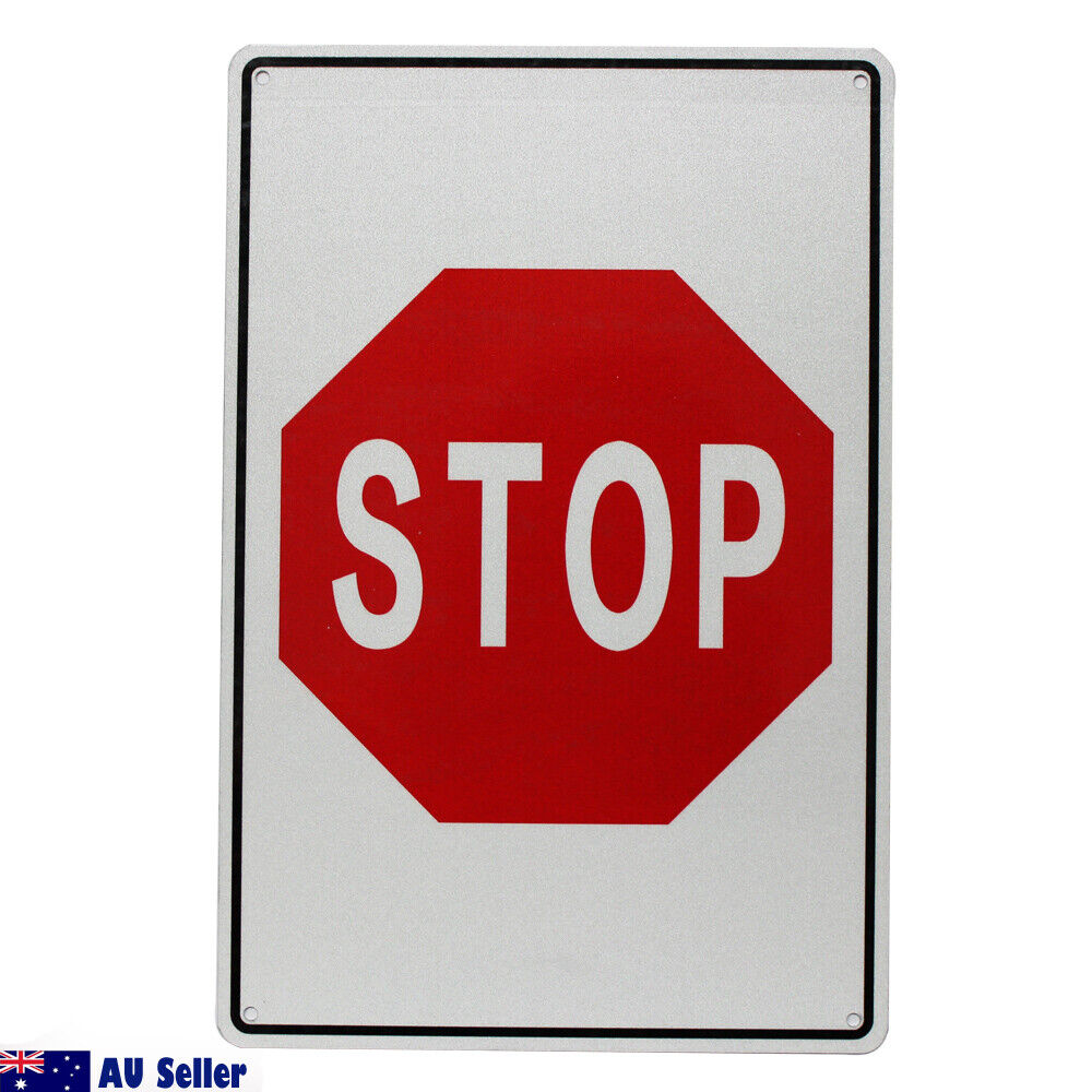 Warning Stop Allowed Sign Traffic Stopping 200x300mm Metal Al Waterproof