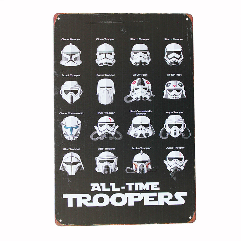 Tin Metal Sign All-time Troopers Star Wars 200x300mm Man Cave