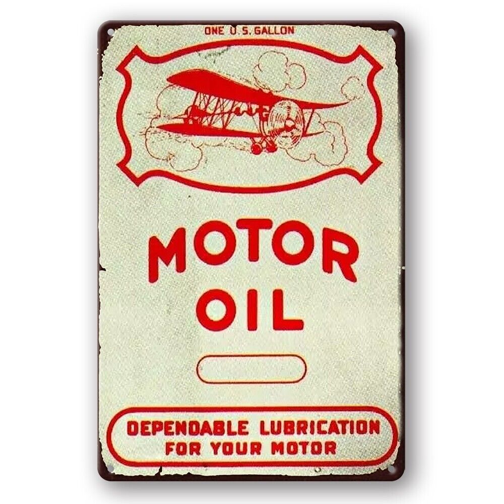 Tin Sign Motor Oil One Us Gallon Lubrication Garage Rustic Decorative Vintage