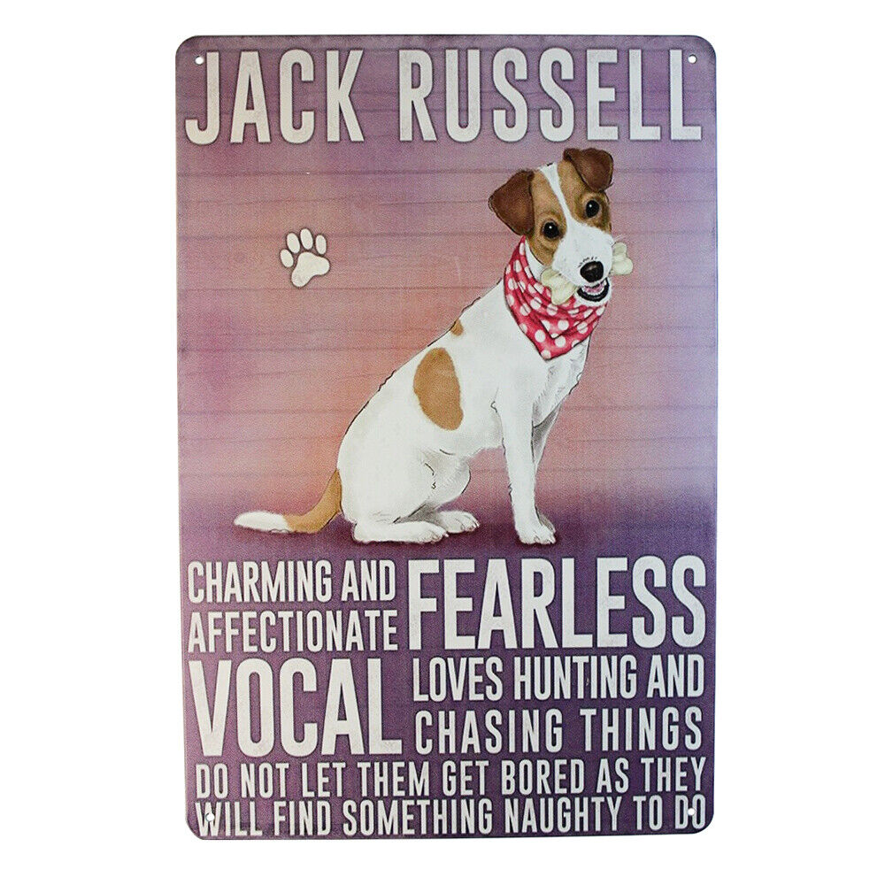 Tin Sign Jack Russell Sprint Drink Bar Whisky Rustic Look