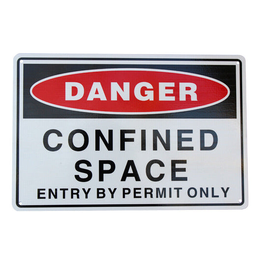 Warning Danger Confined Space 200*300mm Entry Metal Al Reflective Sign