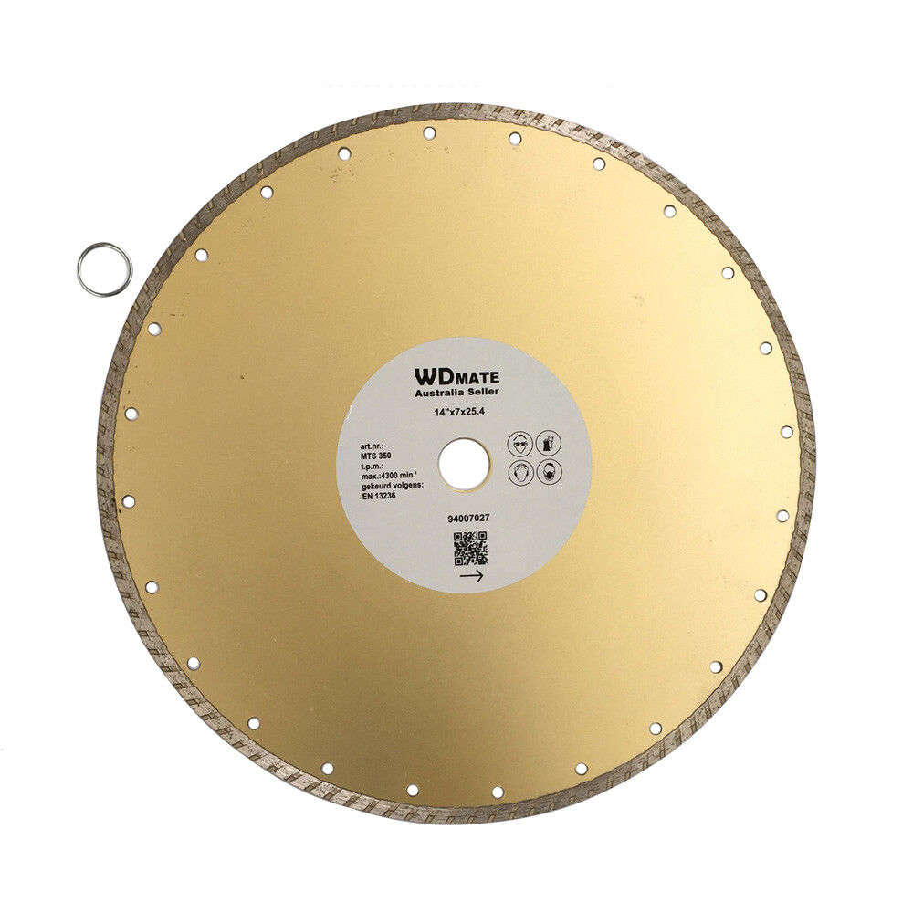 350mm Turbo Saw Blade Diamond Dry Wet 7*3mm Cutting Wheel Disc 25.4/22mm