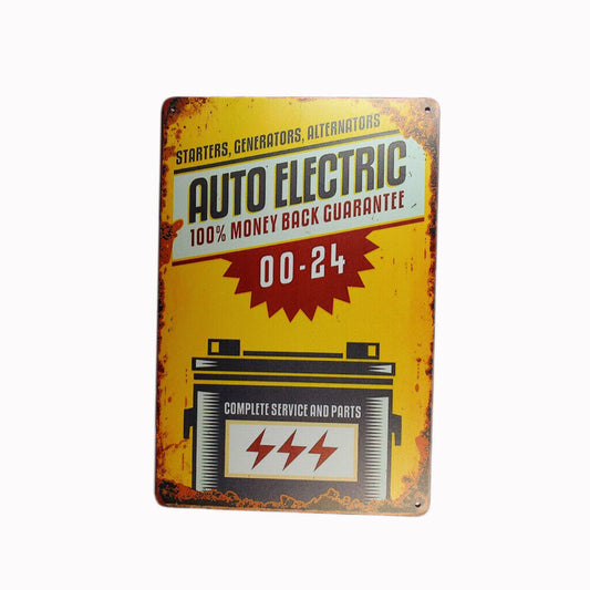 Tin Sign  Auto Electric  Sprint Drink Bar Whisky Rustic Look
