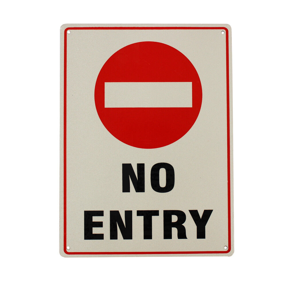 Warning Notice No Entry Sign 200x300mm Metal Waterproof Traffic Safe Hi Quality