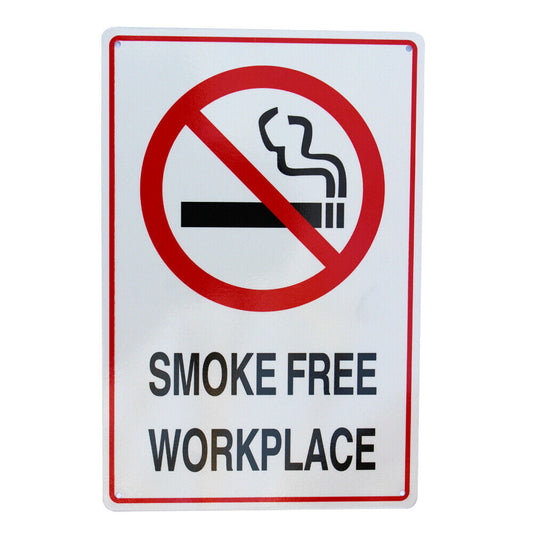 Warning Smoke Free Workplace Sign Allowed Smoking 200*300mm Metal Reflective