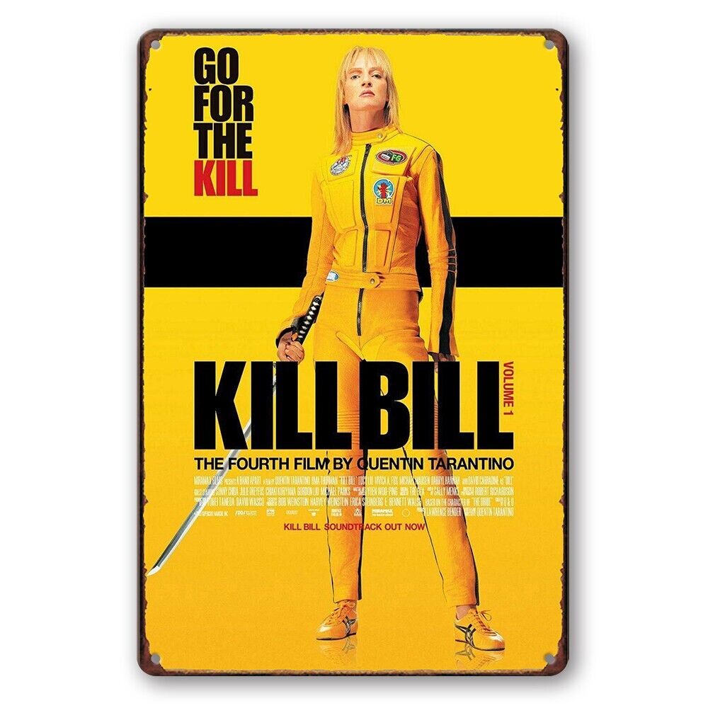 Tin Sign Kill Bill Volume Go For Film Quentin Tarantino Rustic Look Decorative