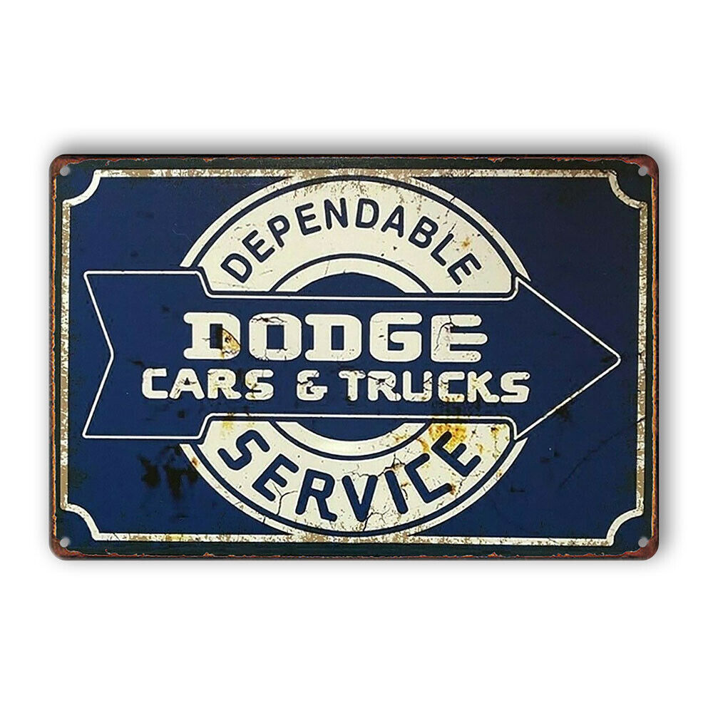 Dodge Cars & Trucks Dependable Service Tin Sign Vintage Wall Decor