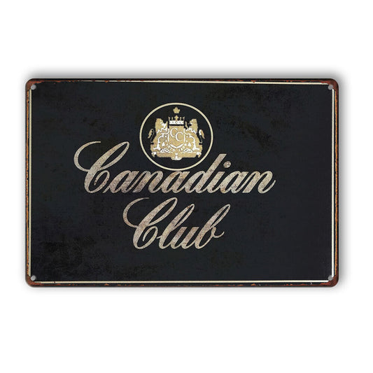 Canadian Club Rustic Vintage Retro Tin Signs Man Cave Shed & Bar Garage
