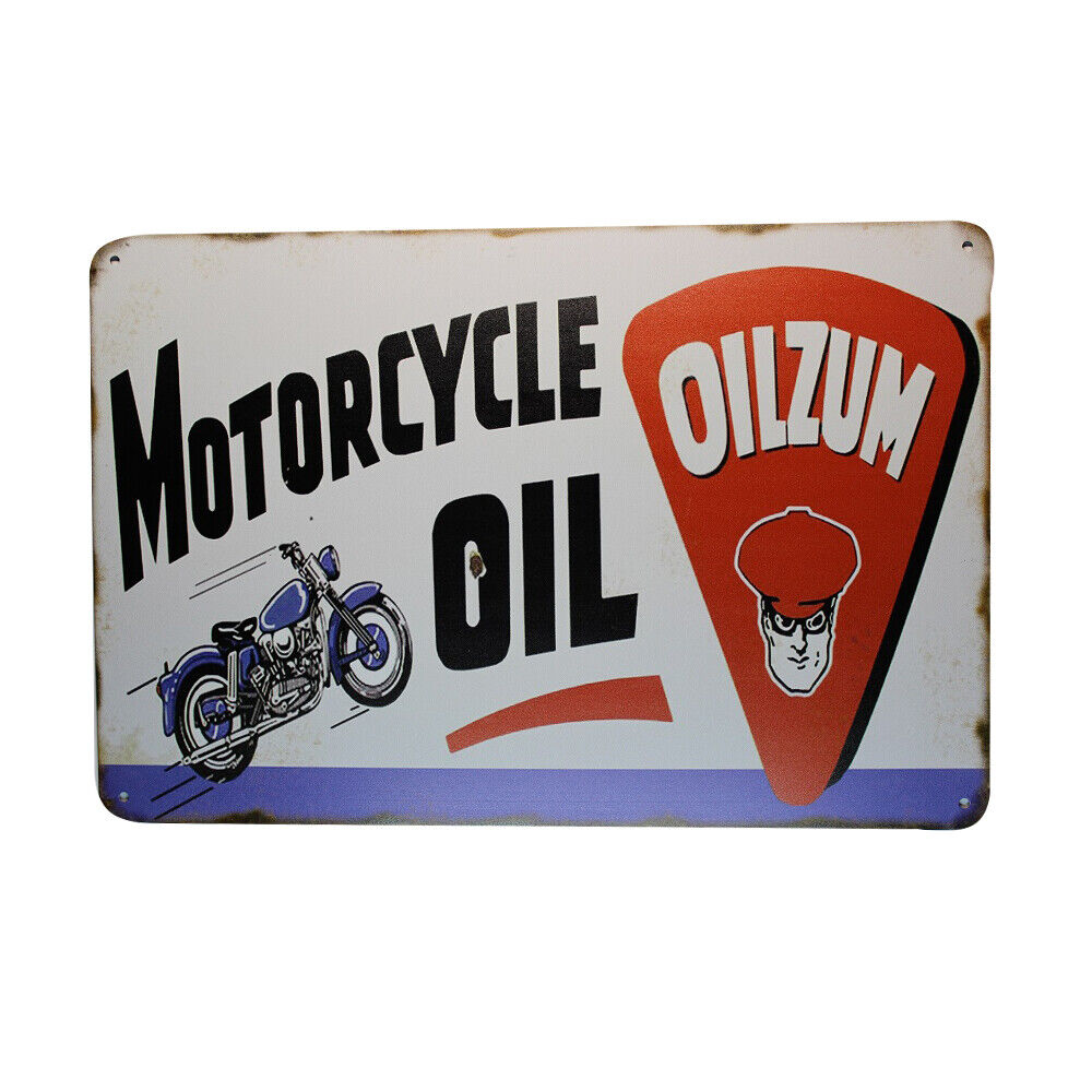 Tin Sign Motorcycle Oil Oilzum Sprint Drink Bar Whisky Rustic Look