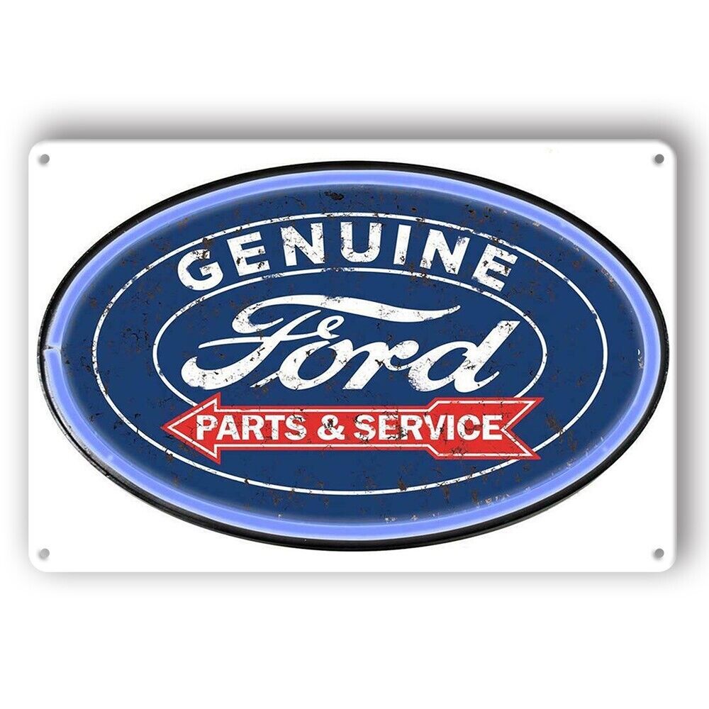 Tin Sign Ford Genuine Parts Service Metal Plate Rustic Decorative Wall Art Rusti